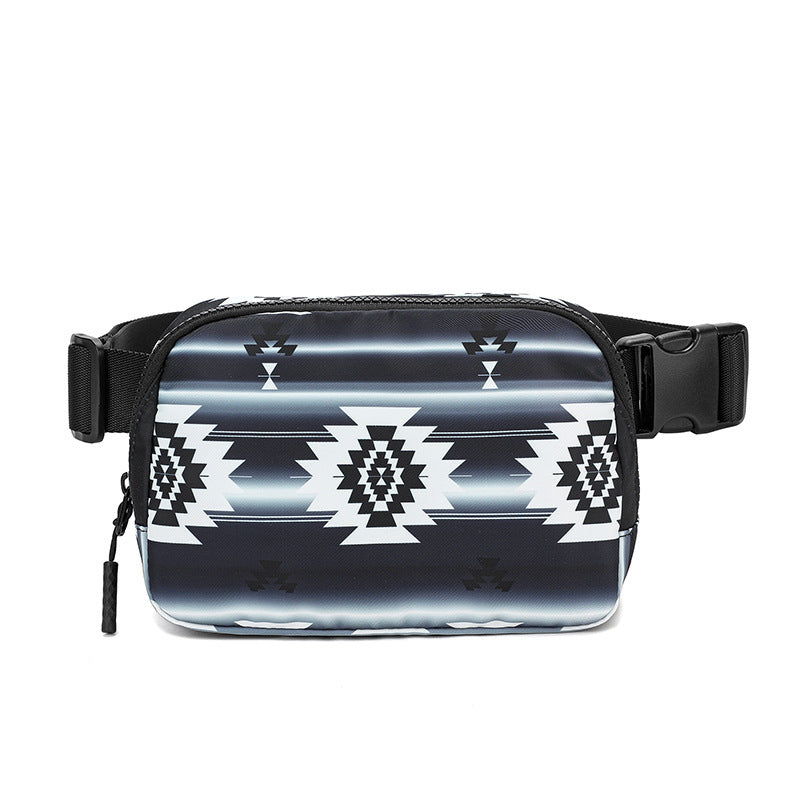 Bohemian Print Waist Bag with Adjustable Shoulder Strap - Perfect for Casual and Outdoor Activities