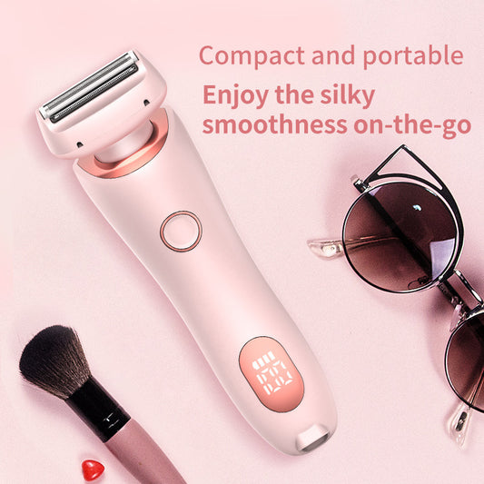 2-In-1 USB Rechargeable Hair Removal Epilator - Women's Body Razor for Face, Legs, Armpit, Bikini, Hand, and Pubic Hair