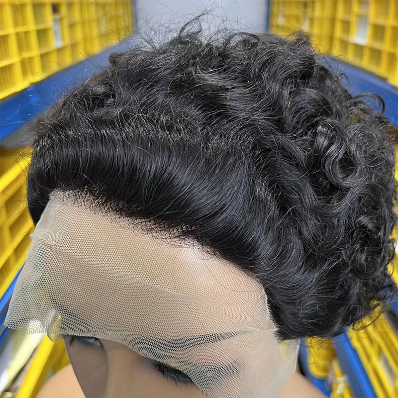 Stylish Brazilian Pixie Cut 13X1 Lace Front Wig – Perfect Short Curly Human Hair for Black Queens