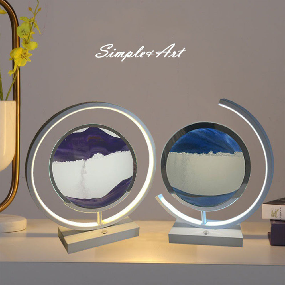 Rechargeable Glass Flowing Sand Colored Painting Lamp