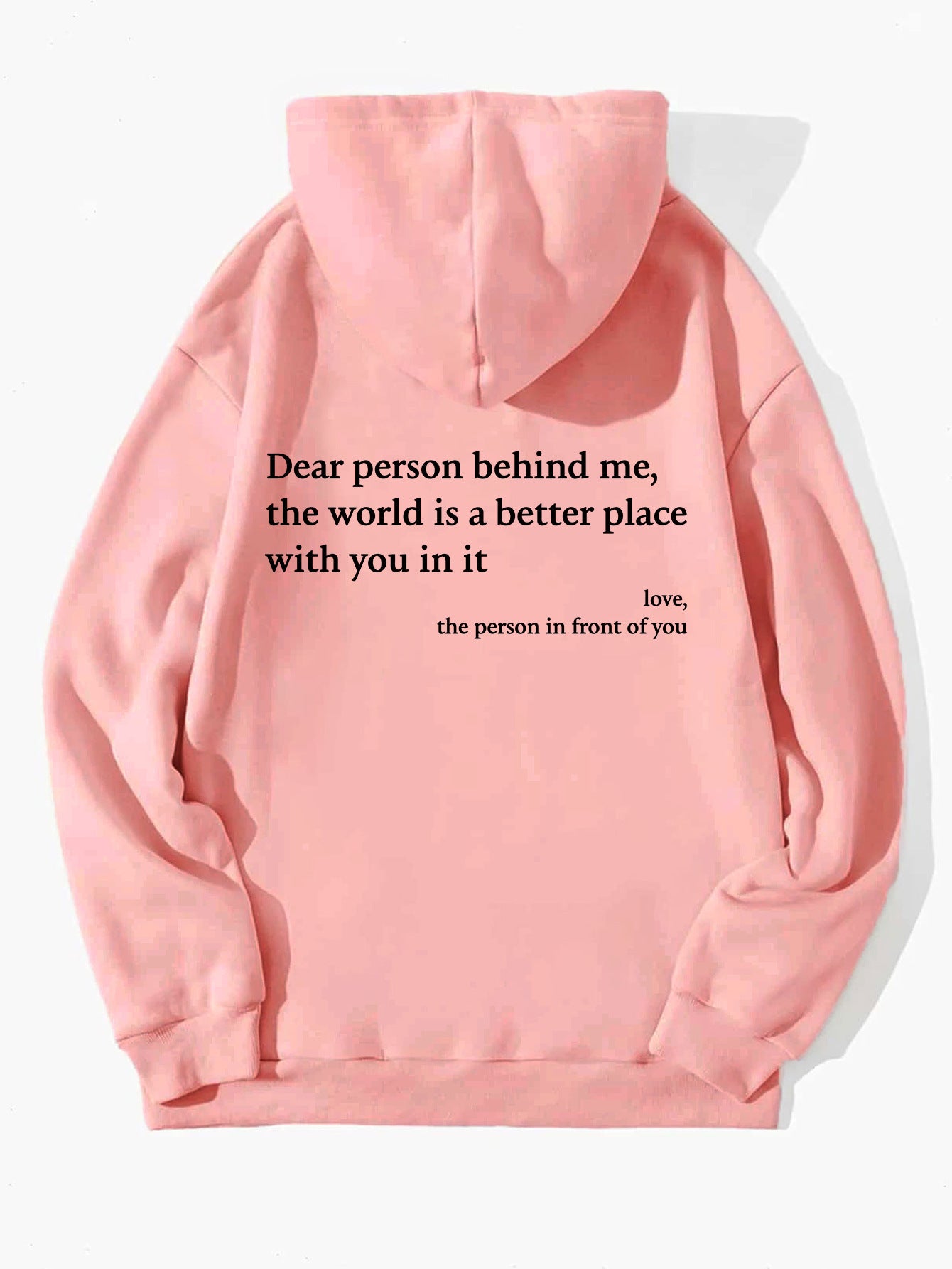 Trendy Unisex Plush Hoodie with Letter Print and Kangaroo Pocket - Women’s Drawstring Design