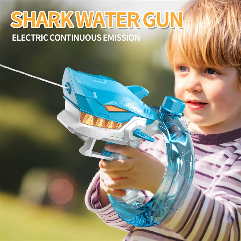 New Shark Electric Water Gun Toy - Fully Automatic Continuous Fire, Large Capacity Beach Summer Water Play for Kids