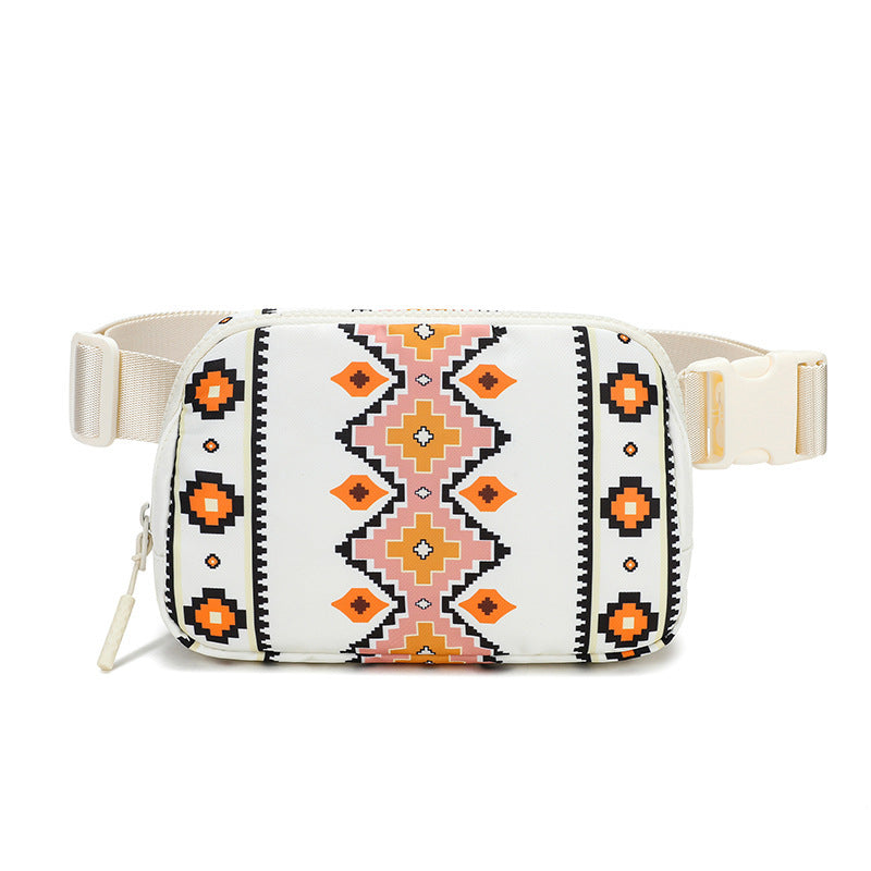 Bohemian Print Waist Bag with Adjustable Shoulder Strap - Perfect for Casual and Outdoor Activities