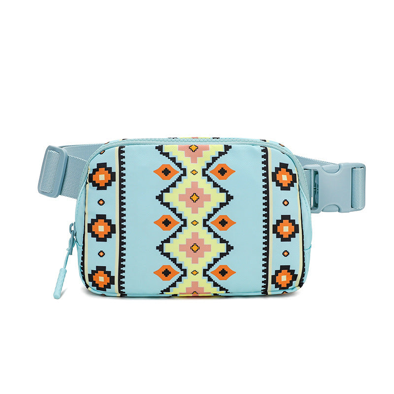 Bohemian Print Waist Bag with Adjustable Shoulder Strap - Perfect for Casual and Outdoor Activities