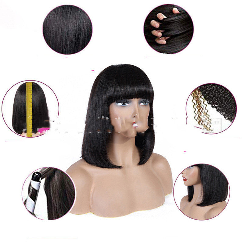 European and American Style Bob Wig with Bangs