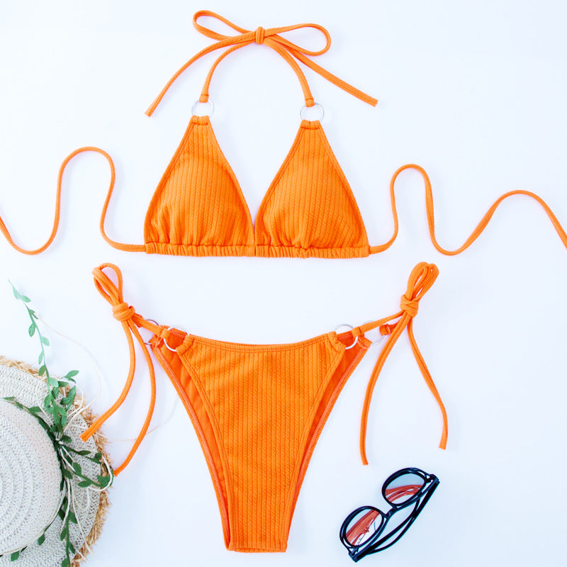 Minimalist Chic: Side-Tie Thong Bikini Set