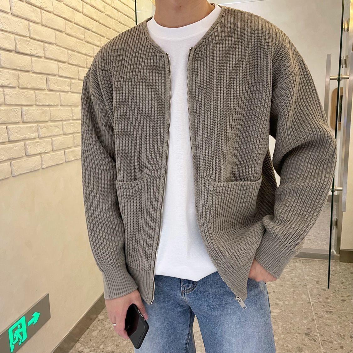 Trendy Knitted Cardigan Men’s Sweater - Fashionable and Stylish